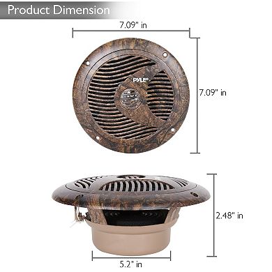 Pyle 6.5 Inch Marine Speakers - IP44 Waterproof