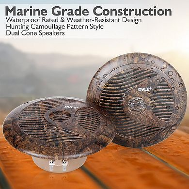 Pyle 6.5 Inch Marine Speakers - IP44 Waterproof