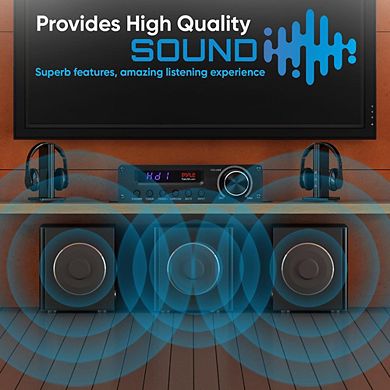 Pyle 5.1 Channel Bluetooth Amplifier with HDMI Output & FM Radio PFA560BT - Compact Design