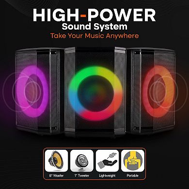 Pyle Portable Bluetooth Speaker with 8" Inch