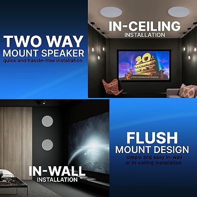 Pyle Ceiling and Wall Mount Speaker-8” 2-Way 70V