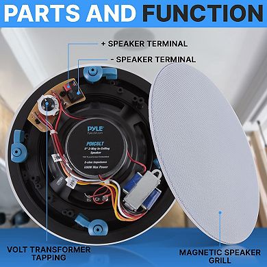 Pyle Ceiling and Wall Mount Speaker-8” 2-Way 70V