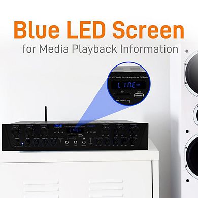 Pyle 6-Channel Bluetooth Audio Amplifier Desktop Receiver System (PTA66BT) - 600 Watt