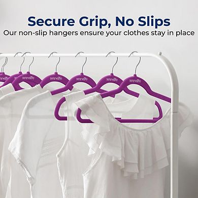 Velvet Hangers 200 Pack Non-Slip Felt Ultra-Thin Lightweight 360° Hook for Shirts Sweaters Dresses
