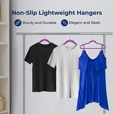 Velvet Hangers 200 Pack Non-Slip Felt Ultra-Thin Lightweight 360° Hook for Shirts Sweaters Dresses
