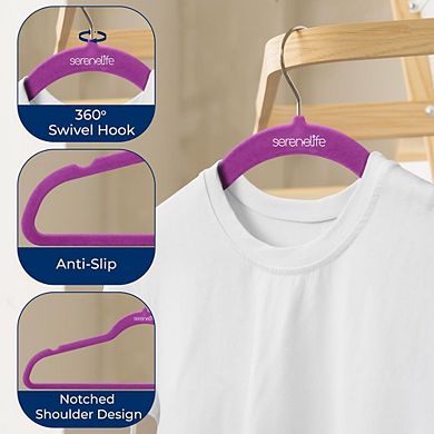 Velvet Hangers 200 Pack Non-Slip Felt Ultra-Thin Lightweight 360° Hook for Shirts Sweaters Dresses
