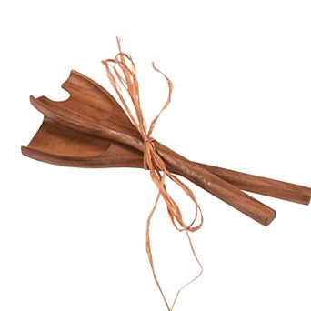 Acacia Wood Salad Servers Fork and Spoon