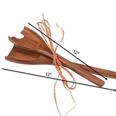 Acacia Wood Salad Servers Fork and Spoon