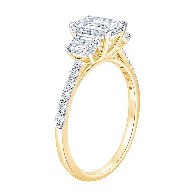 Brilliant Love 10k Gold 1 3/4 Carat T.W. Lab Grown Diamond Three Stone Ring