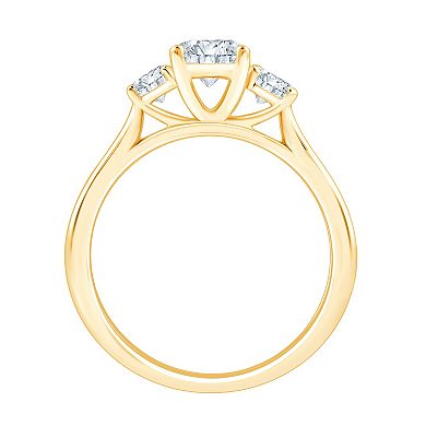 Brilliant Love 10k Gold 1 1/2 Carat T.W. Lab Grown Diamond Oval-Shaped Three Stone Ring