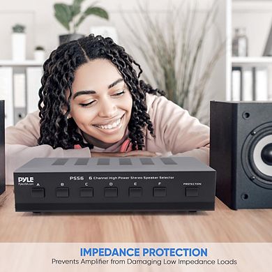 Pyle 6 Channel High-Power Stereo Speaker Selector (PSS6) - 100W Power, 6 Zones