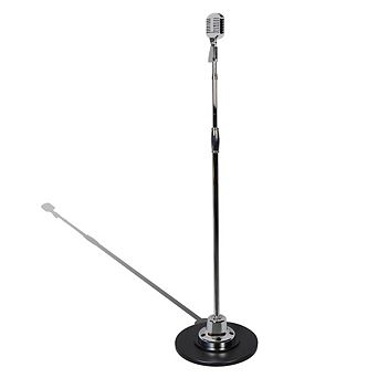 Pyle Retro Microphone Dynamic Vocal Mic, Vintage Style, Adjustable Stand, XLR Cable, Silver