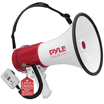 Pyle Bluetooth Megaphone PA Bullhorn Speaker with Siren, Wired Microphone - PMP52BT