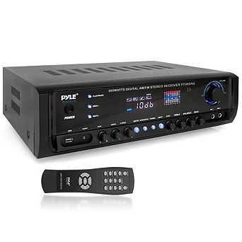 Pyle 300W 4-Channel Home Theater Power Stereo Receiver, USB, RCA, Mic Echo, Remote Control