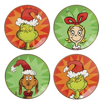 Lenox Merry Grinchmas 4 pc Tidbit Plate Set