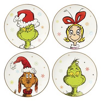Lenox Merry Grinchmas 4 pc Accent Plate Set