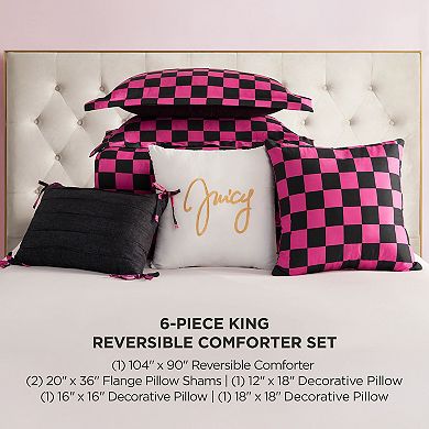 Juicy Couture Checkerboard Reversible Comforter Set