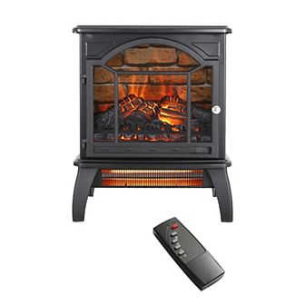 LOVMOR 3d Flame Electric Infrared Quartz Fireplace Stove With Remote Control