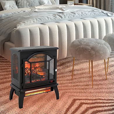 LOVMOR 3d Flame Electric Infrared Quartz Fireplace Stove With Remote Control