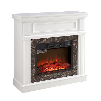 LOVMOR Only Mantel Not Included Fireplace White