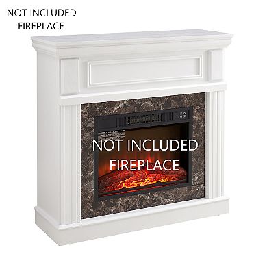 LOVMOR Only Mantel Not Included Fireplace White