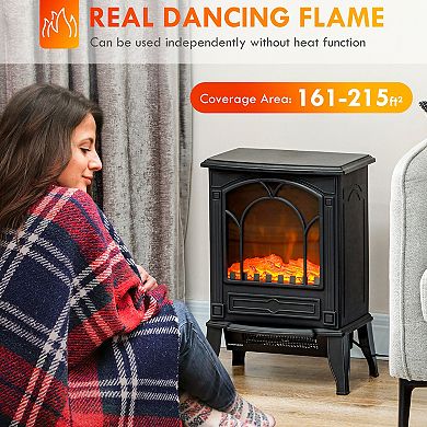 LOVMOR Free Standing Electric Fireplace Stove Fire Place Heater Realistic Flame Effect Overhea