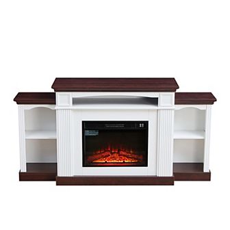 LOVMOR Electric Fireplace Tv Stand For Tv Fireplace With Mantel Living Room Remote Control