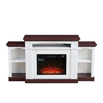 LOVMOR Electric Fireplace Tv Stand For Tv Fireplace With Mantel Living Room Remote Control