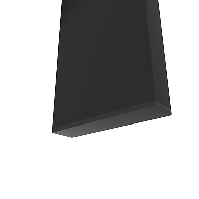 LOVMOR Modern Tempered Glass Black Dining Table Rectangular Metal Legs Kitchen Living Room