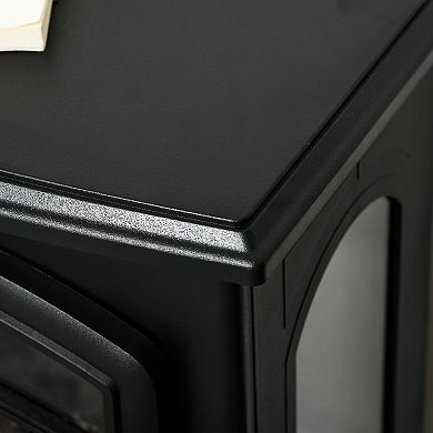 LOVMOR Electric Fireplace Stove Freestanding Heater 3 Sided Realistic Flame