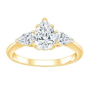 Brilliant Love 10k Gold 1 1/2 Carat T.W. Lab Grown Diamond Pear-Shaped Engagement Ring