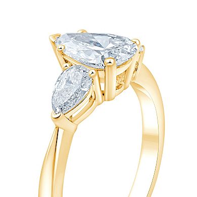 Brilliant Love 10k Gold 1 1/2 Carat T.W. Lab Grown Diamond Pear-Shaped Engagement Ring