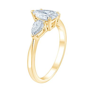 Brilliant Love 10k Gold 1 1/2 Carat T.W. Lab Grown Diamond Pear-Shaped Engagement Ring