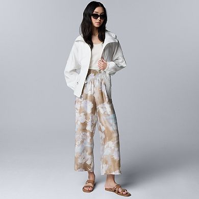 Petite Simply Vera Vera Wang Cropped Wide Leg Travel Pants