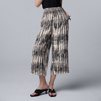 Petite Simply Vera Vera Wang Cropped Wide Leg Travel Pants