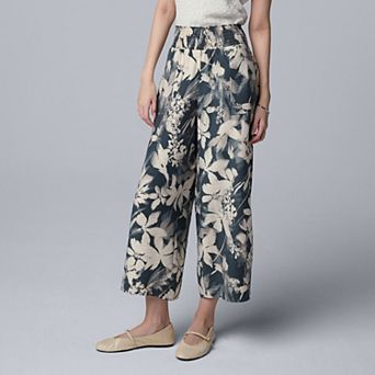 Petite Simply Vera Vera Wang Cropped Wide Leg Travel Pants