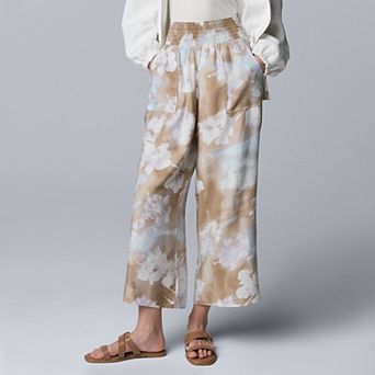 Petite Simply Vera Vera Wang Cropped Wide Leg Travel Pants