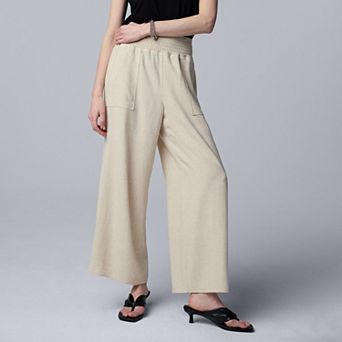 Petite Simply Vera Vera Wang Cropped Wide Leg Travel Pants