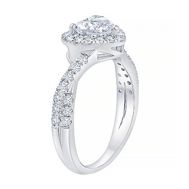 Brilliant Love 10k White Gold 1 1/2 Carat T.W. Lab Grown Diamond Engagement Ring