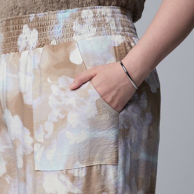 Plus Size Simply Vera Vera Wang Cropped Wide Leg Travel Pants