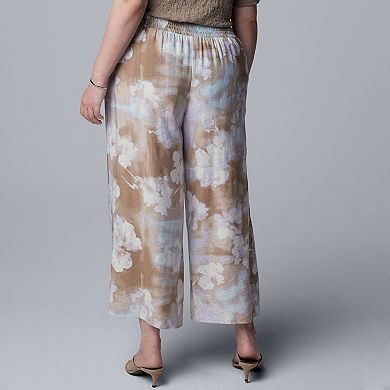 Plus Size Simply Vera Vera Wang Cropped Wide Leg Travel Pants
