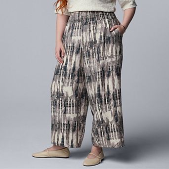 Plus Size Simply Vera Vera Wang Cropped Wide Leg Travel Pants