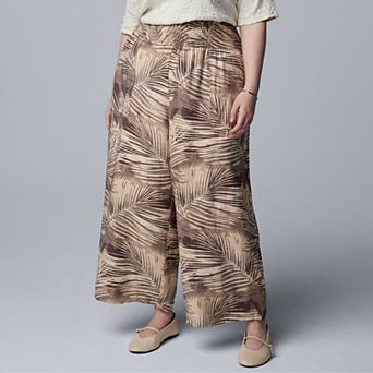 Plus Size Simply Vera Vera Wang Cropped Wide Leg Travel Pants