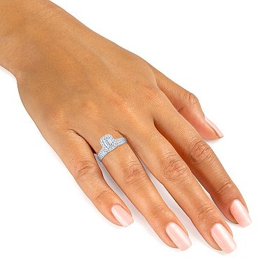 Brilliant Love 10k White Gold GSI Certified 1 1/2 Carat T.W. Lab Grown Diamond Bridal Set