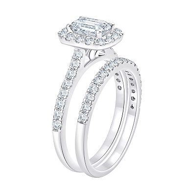 Brilliant Love 10k White Gold GSI Certified 1 1/2 Carat T.W. Lab Grown Diamond Bridal Set