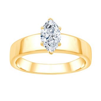 Brilliant Love 10k Gold 3/4 Carat T.W. Lab Grown Diamond Marquise Solitaire Ring