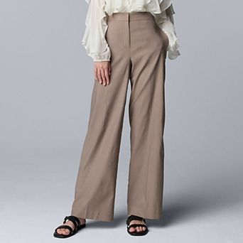 Petite Simply Vera Vera Wang Luxe Twill Wide Leg Pants