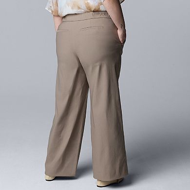 Plus Size Simply Vera Vera Wang Luxe Twill Wide Leg Pants