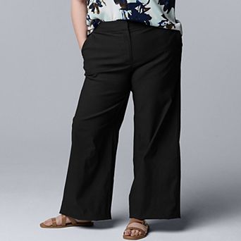 Plus Size Simply Vera Vera Wang Luxe Twill Wide Leg Pants