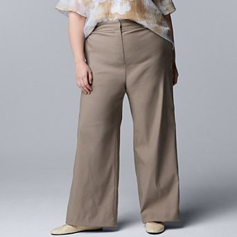 Plus Size Simply Vera Vera Wang Luxe Twill Wide Leg Pants